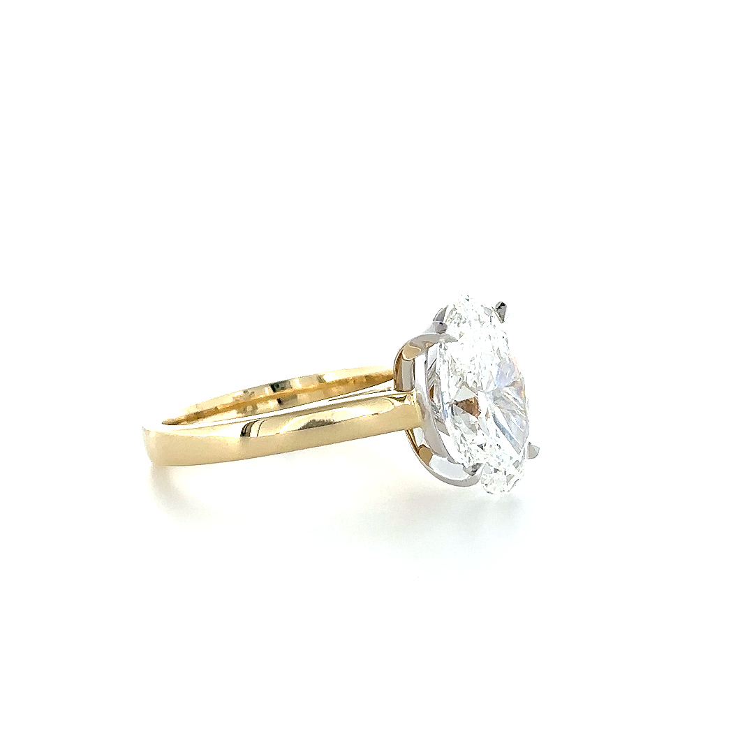 Oval studded solitaire ring - Image 6