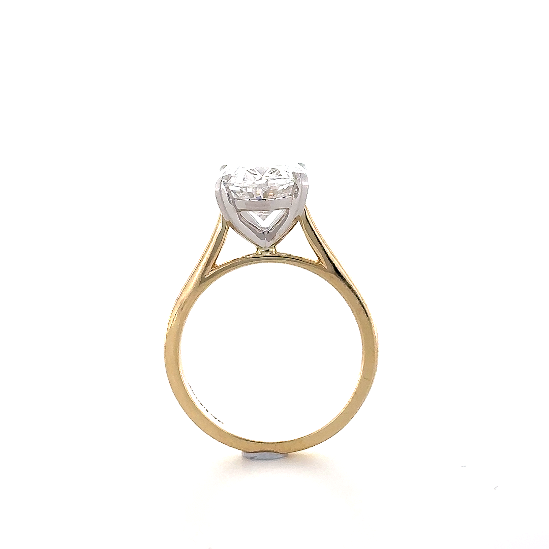 Oval studded solitaire ring - Image 5