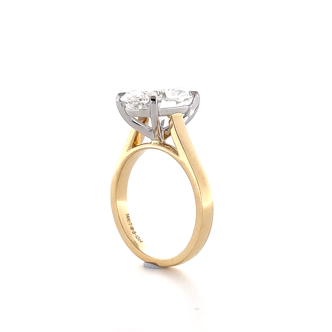 Oval studded solitaire ring - Image 3