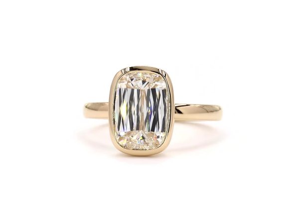 Fancy criss cut diamond solitaire ring