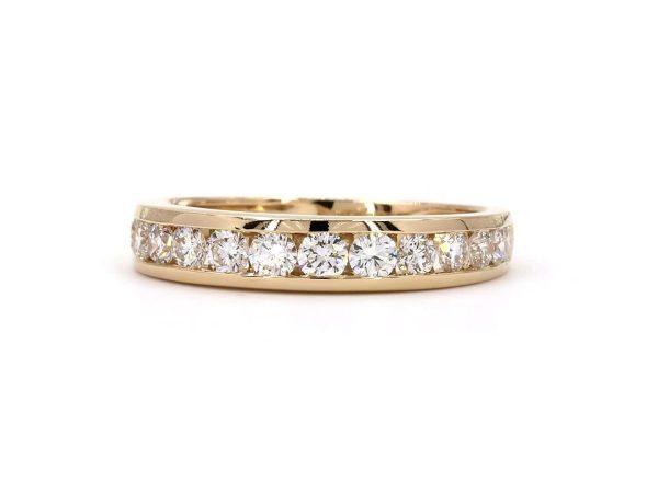 Round cut diamond ring in Channel setting