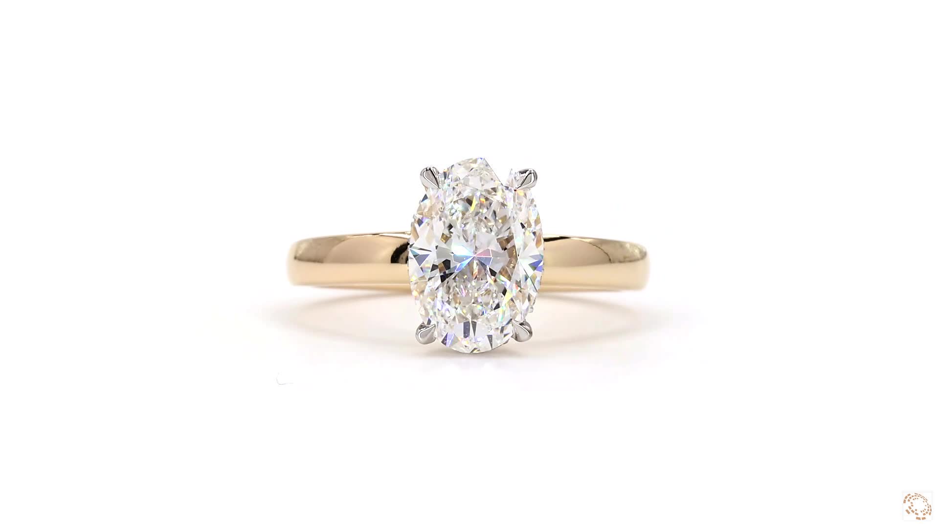 Oval diamond ring with hidden halo