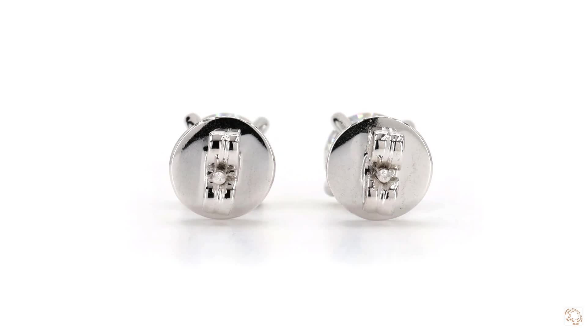 1.02 ct Round cut diamond studs - Image 4