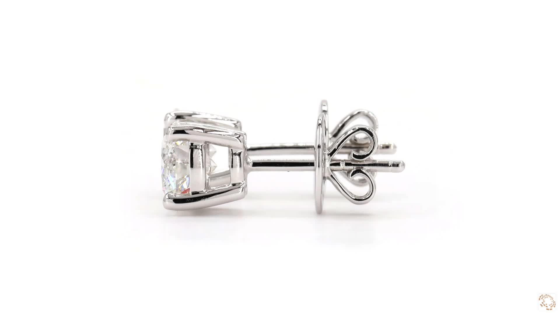 1.02 ct Round cut diamond studs - Image 5