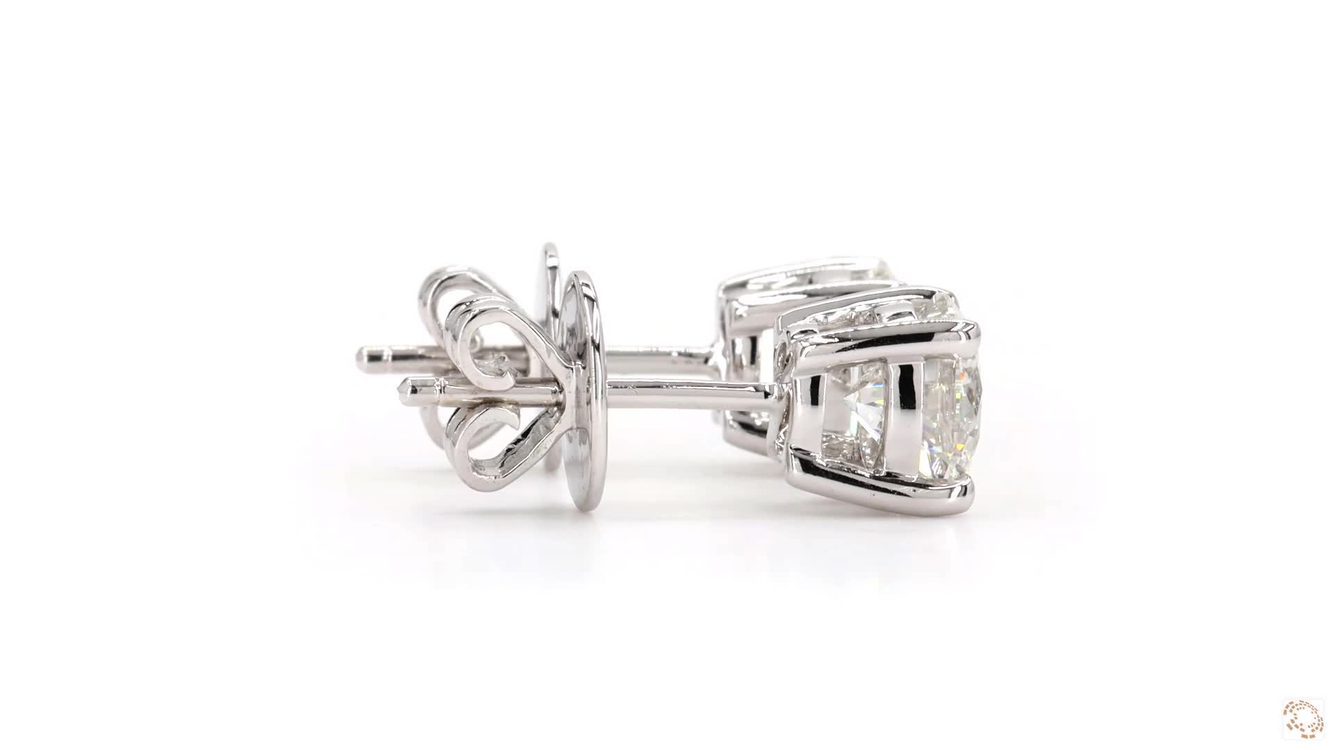 1.02 ct Round cut diamond studs - Image 6