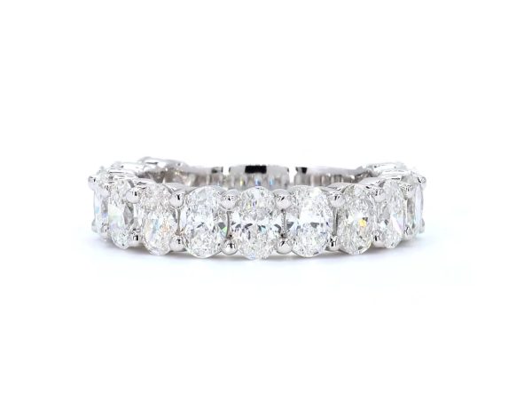 Oval cut diamond 3/4 way eternity band