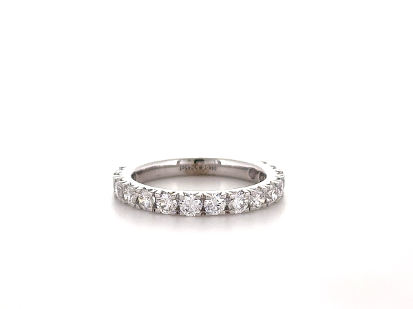 Round studded halfway eternity band