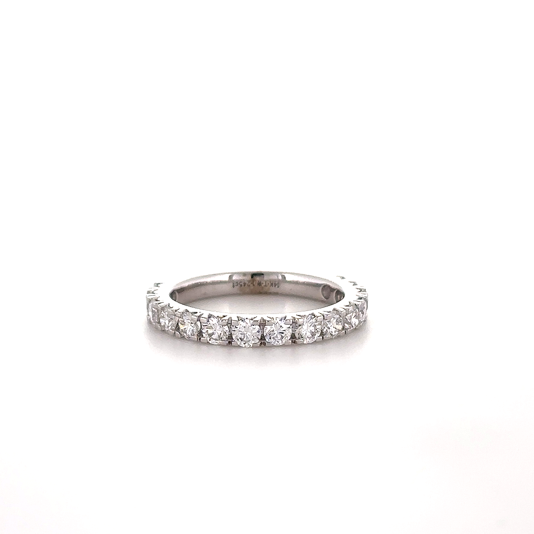Round studded halfway eternity band