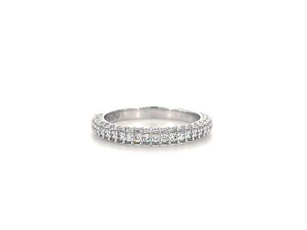 Multilayers of Round cut diamond studded halfway eternity band