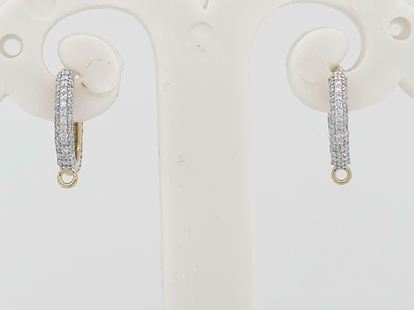 Round diamond hoops with hook