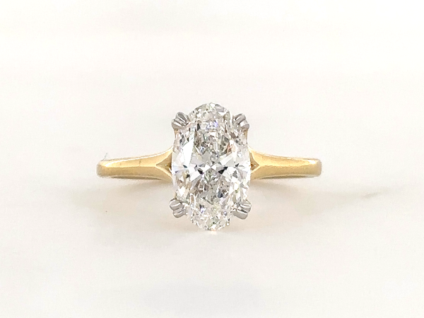 Oval cut solitaire ring