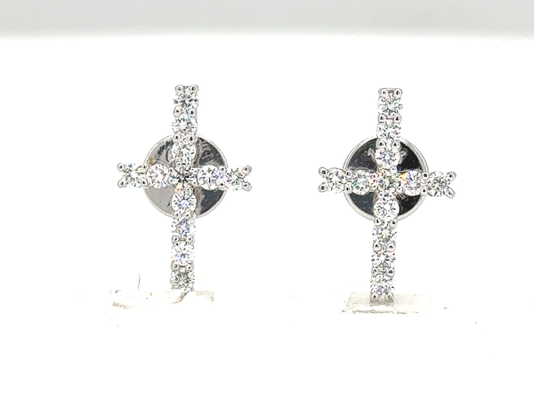 Cross shaped stud earrings
