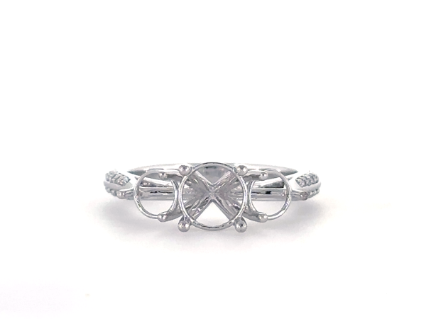 Semi Mount Ring in white band