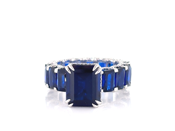 Blue Emerald Birthstone ring