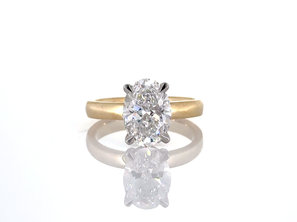Oval cut solitaire ring